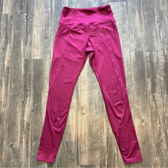 F21 Burgundy Active Pocket High Waist Compression Leggings Size XS - Picture 3 of 9